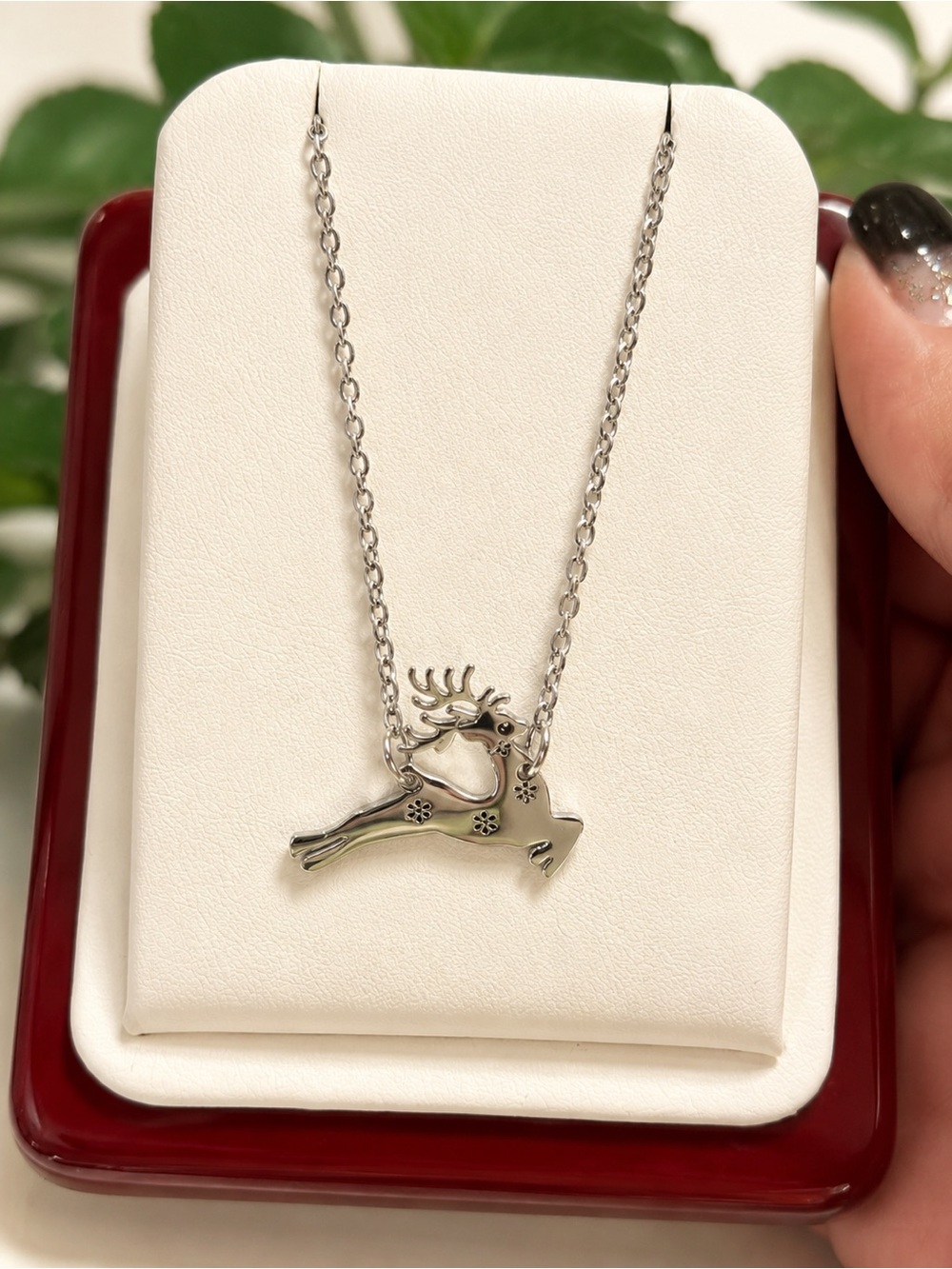 Silver Deer Pendant Necklace 316L